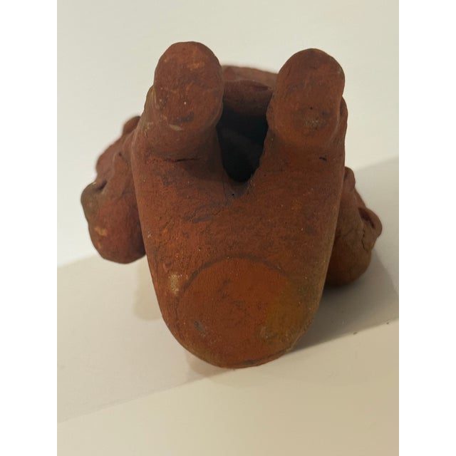 Vintage Pre-Columbian Style Terracotta Seated Figure Sculpture 5” T X 2” W X 3” D For Sale - Image 11 of 11