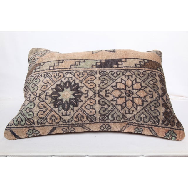 Vintage Anatolian Rug Lumbar Pillow - Turkish Tribal Rug Lumbar Pillow -18'' X 25'' For Sale - Image 4 of 6