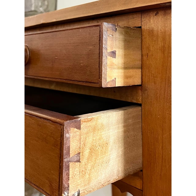 Wood Antique Sheraton Cherry Two Drawer Stand Circa 1820 For Sale - Image 7 of 10