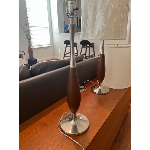 These MCM lamps were my parents. Purchased late 50’s, maybe very early 60’s, in San Francisco. No maker ID but, possibly...