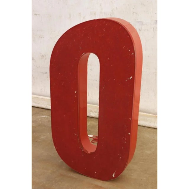 1970s Vintage Eastern Bloc Lluminated Letter O Floor Night Lamp, 1970s For Sale - Image 5 of 9