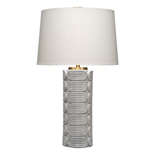 Jamie Young Wright Table Lamp in Light Blue Reactive Glaze For Sale