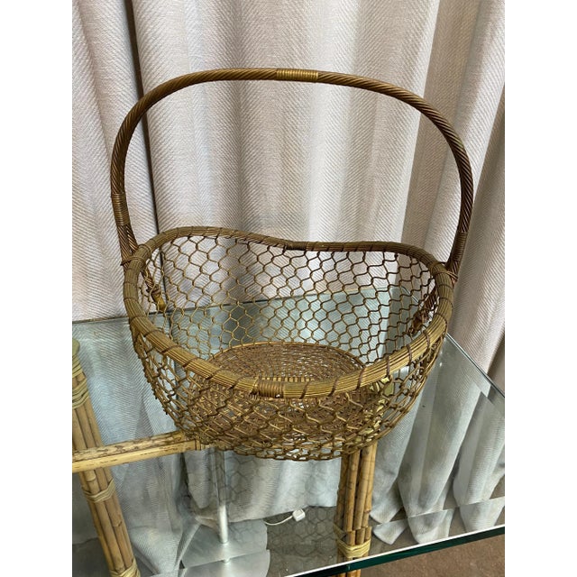 Brass French Brass Woven Basket, Pair For Sale - Image 8 of 9