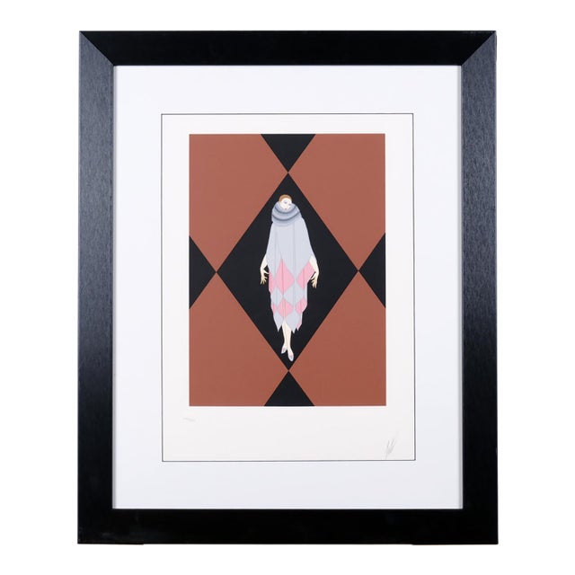 1979 Erte "Manhattan Mary Iv" Hand Signed & Numbered Limited Edition 241/300 Framed & Matted Serigraph For Sale