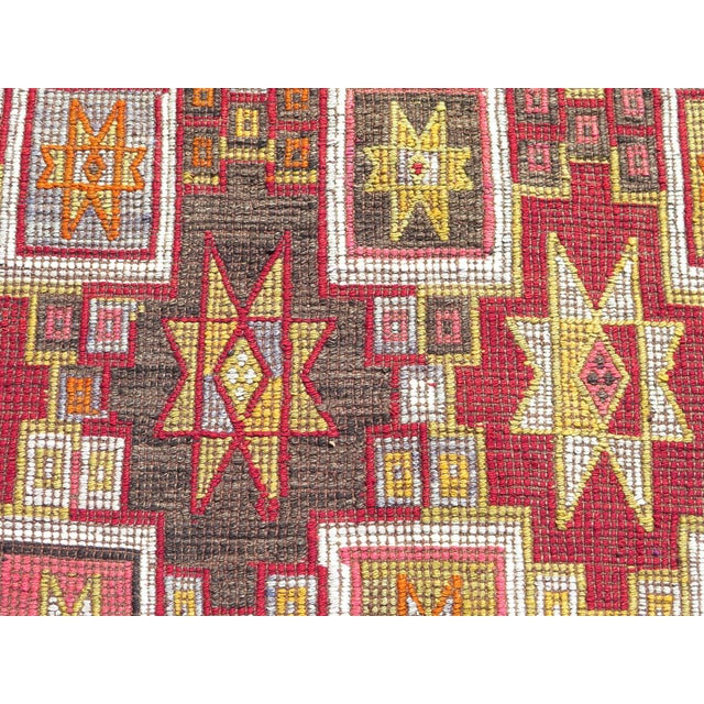 Mid 20th Century Turkish Wool Jejim Kilim Area Rug For Sale - Image 9 of 11