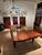 Impressive antique English mahogany dining table in very good, original condition. The table can be set up using three...