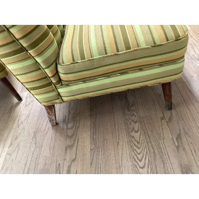 1960s Pair of Midcentury Modern Slipper Upholstered Chairs For Sale - Image 10 of 17