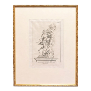 Antique Neoclassical Engraving “Apollo and Daphne” After Bernini – Gilt Frame
