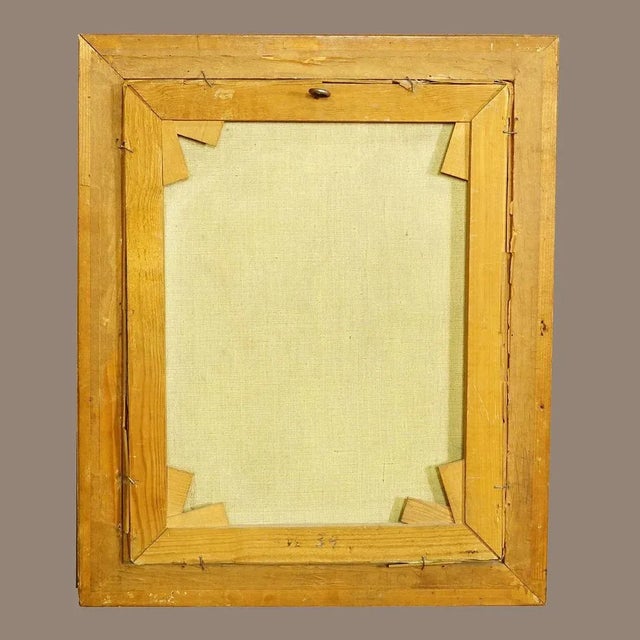 Summer Mountain Landscape with Hiker on Trail, 19th Century, Oil on Canvas, Framed For Sale - Image 7 of 8