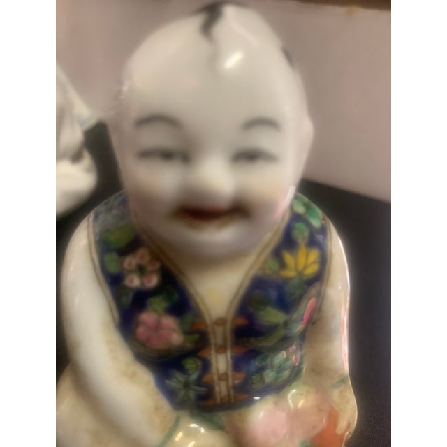 Ceramic Early 20th Century Chinese Porcelain Figurine, 5 Inches Tall and 2 1/2 For Sale - Image 7 of 8