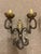 1900s Two-Arm French Wall Sconces With Gold-Leafed Bobeches - Pair For Sale - Image 4 of 15