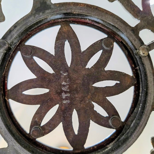 Mid 20th Century Italian Hollywood Regency Brass “Tous-Les-Trois” Heron & Grapevine Two-Tier Side Table, Marked Italy For Sale - Image 11 of 12