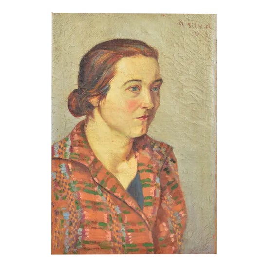Alberts Filka, Alberts's Wife Barbara, Oil on Canvas For Sale