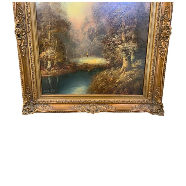 Traditional Early 20th Century Oil on Board of Forest and Woodslands, Framed For Sale - Image 3 of 9