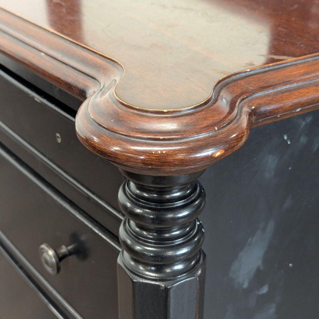 Classic Black Dresser With Mirror and 9 Drawers For Sale - Image 9 of 12