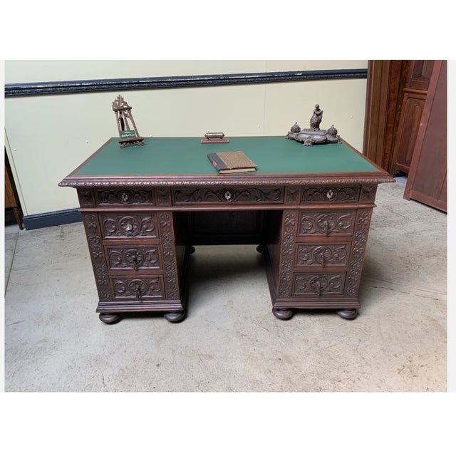 Antique Office Desk, 1880 For Sale - Image 3 of 11