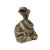 This is a Chinese Fengshui snake on an ingot figure made of metal in a distressed vintage silver pewter color with a...