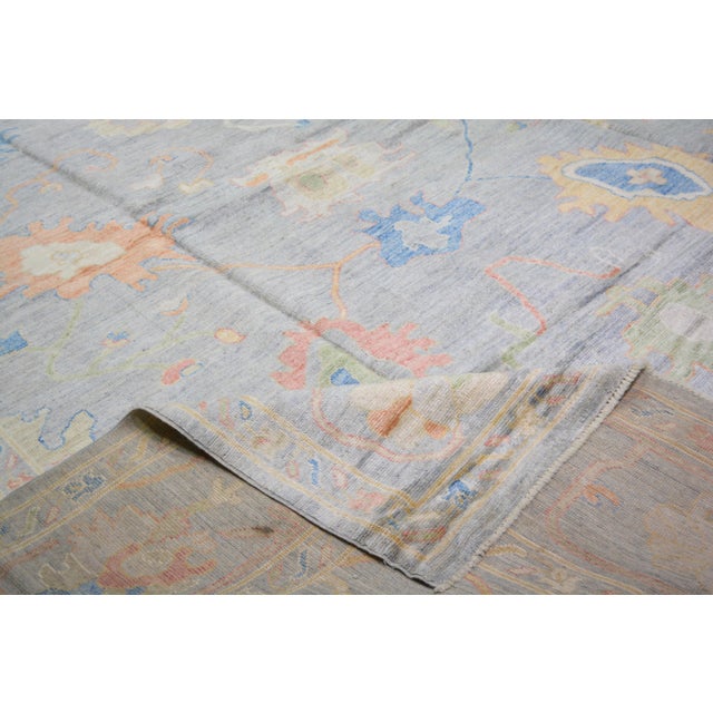 Contemporary Oushak Hand Knotted Wool Rug,11'7"X14'6" For Sale In New York - Image 6 of 6