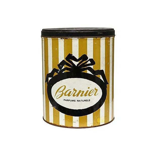 Midcentury French Perfume Shop Tin Box For Sale - Image 4 of 4