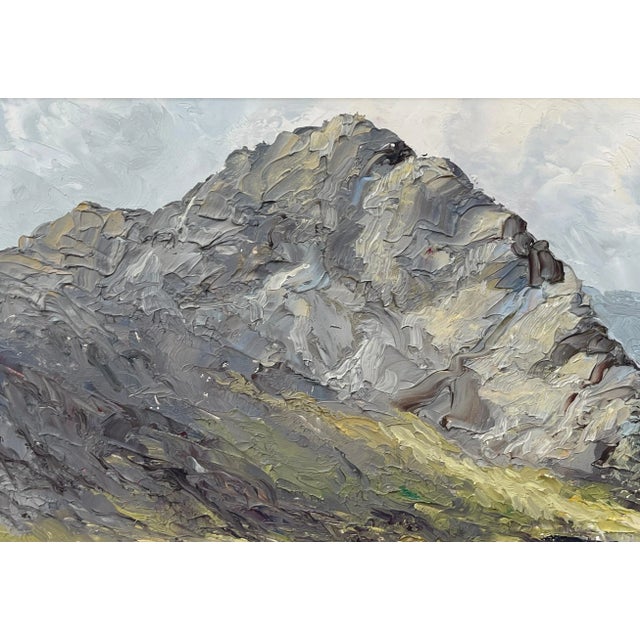Charles Wyatt Warren, Mountain Lake Landscape Impasto Oil Painting by 20th Century British Artist, Mid-20th Century For Sale - Image 4 of 13