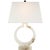 Modern Chapman & Myers by Visual Comfort Signature Ring Form Large Table Lamp in Alabaster with Linen Shade For Sale - Image 3 of 3