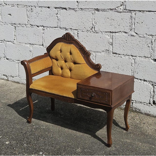 Italian Telephone Gossip Bench, 1960s For Sale - Image 6 of 9