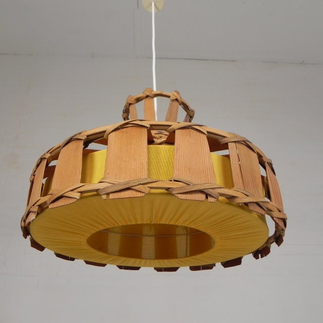 Vintage Hanging Lamp with Rattan Shade, 1970s For Sale - Image 14 of 16