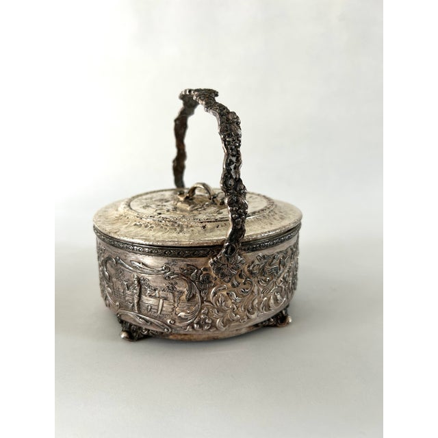 Pickle and mustard castor Silverplate Victorian Connecticut design with glass insert of Connecticut mfg repose design