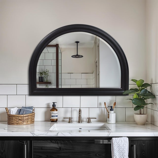 Black George Arched Mirror Black For Sale - Image 8 of 9