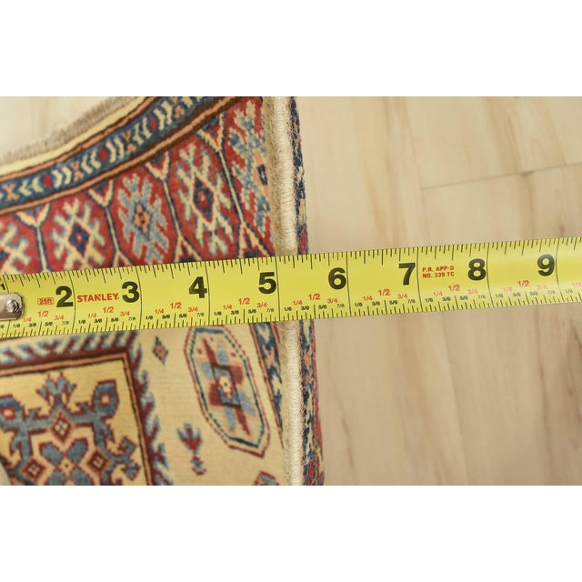 Kazak Rug 3′ X 4’10” Beige Wool Tribal Hand-Knotted Oriental Carpet For Sale - Image 11 of 13