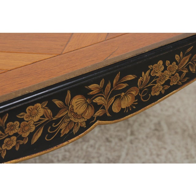 Baker Chinoiserie Black and Gold Parquet Chinese Style Coffee Table For Sale - Image 10 of 16