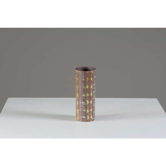 Blue Ceramic Roller Vase by Alexandre Kostanda, France, 1960s For Sale - Image 8 of 8