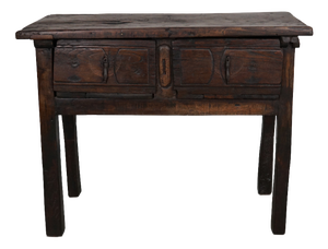 Antique Spanish Rustic Farmhouse Chestnut Side or Console Table, 18th Century