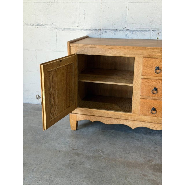 Oak Low Sideboard Credenza With Ring Pulls Mid-Century Modern 1970s For Sale - Image 13 of 13