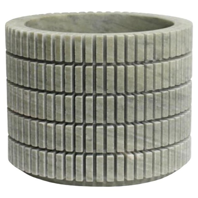 Pixel R2 Decorative Vase in Laguna Green Marble by Bufalini Marmi For Sale - Image 9 of 9