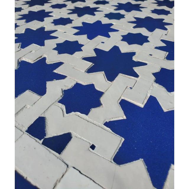 2020s 84" Rectangular Blue and White Mosaic Dining Table / Tarsi3 For Sale - Image 5 of 7