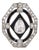 French Art Deco 2.00 Carat Old Pear Shape Diamond Onyx Platinum Brooch For Sale