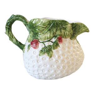 Vintage Italian Majolica Strawberry Pitcher
