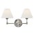 Transitional Hudson Valley Lighting Mark D. Sikes Classic No.1 2-Light Wall Sconce, Polished Nickel For Sale - Image 3 of 3