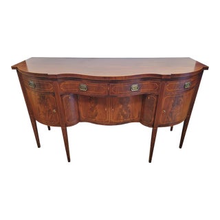 Rare Antique American Nathan Margolis Inlaid Buffet Mahogany Sideboard For Sale