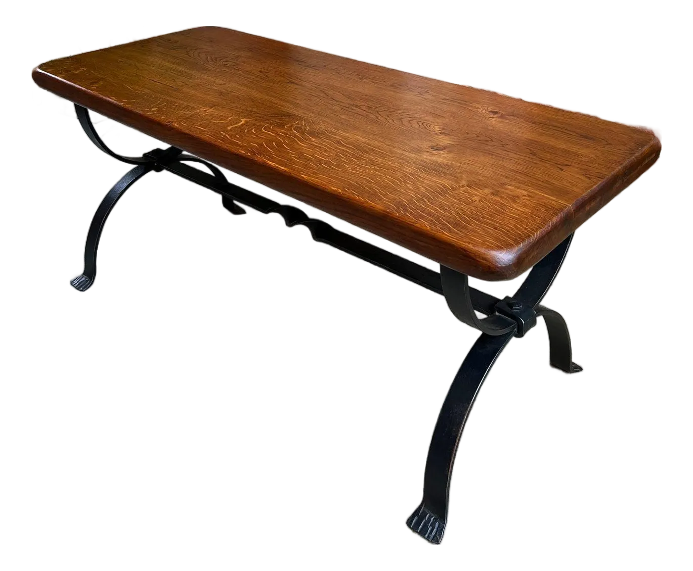 Antique French Coffee Table Bench Country Farmhouse Tiger Oak