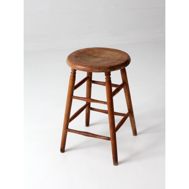 Antique Primitive Farmhouse Stool For Sale - Image 10 of 13