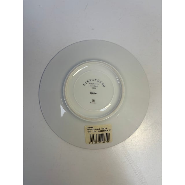 Bernadaud 'Devine' Platinum Embellished Porcelain Salad Plate, Bread and Butter Plate & Cup and Saucer Set- 4 Pieces For Sale - Image 11 of 11