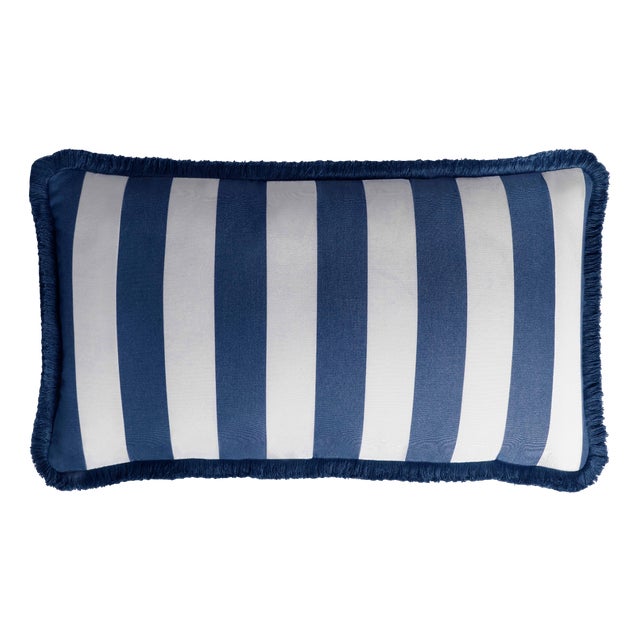 Striped Outdoor Happy Cushion Cover from Lo Decor For Sale