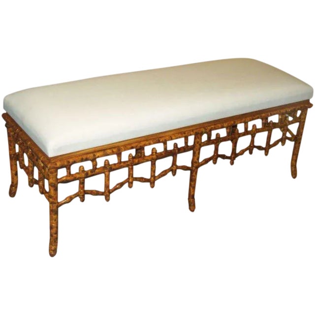 Bespoke Faux Bamboo Faux Bois Bench For Sale