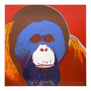 Andy Warhol Vintage 1986 Ltd Edtn Endangered Species Large Fine Art Lithograph Print " Orangutan " 1983