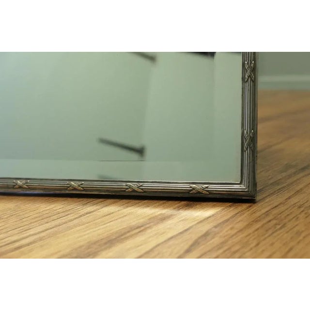 Large French Art Deco Silver Vanity Mirror, 1920s For Sale - Image 3 of 8