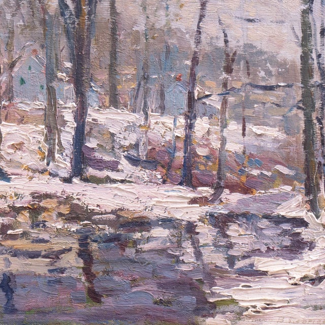1920s 'Winter Landscape' by Mary Bannister Redfield, Circa 1925, Woman Artist, New York, Washington, Impressionist Snow Scene For Sale - Image 5 of 10