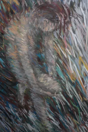Richard Overstreet (American, 20th C.) Standing Figure Pastel Painting C.1985