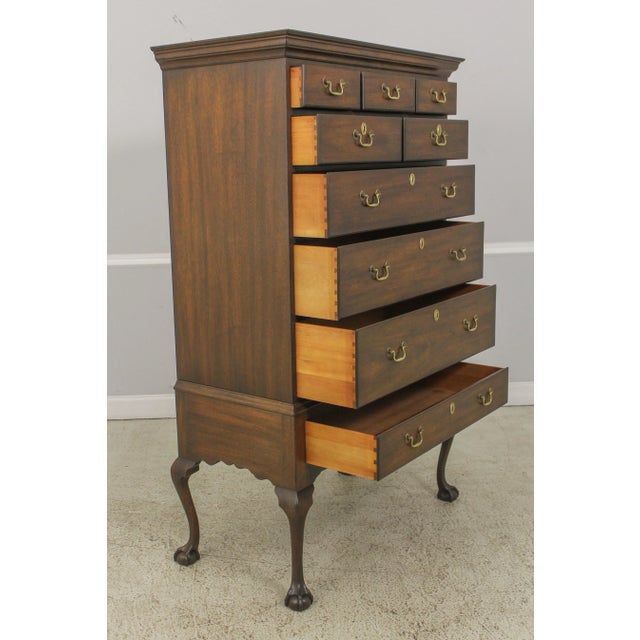 Age: Approx: 40 Years Old Details: Factory Distressed CW-153 Colonial Williamsburg 2 Piece Construction Dovetailed Drawer...